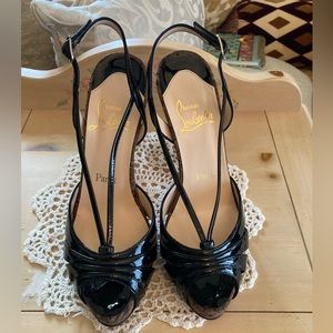 Christian Louboutin patent black heels